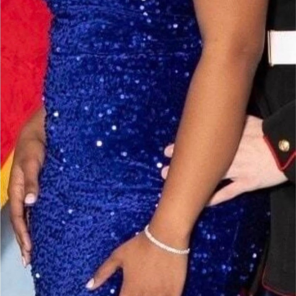 Elegant Blue Sequin Dress